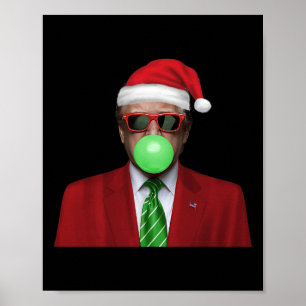 Póster Chicle Burbuja Divertido Santa Trump Hace que la N