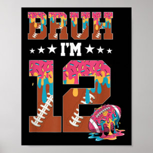 Póster Chico cumpleaños 12 Fútbol Hielo Drip 12 