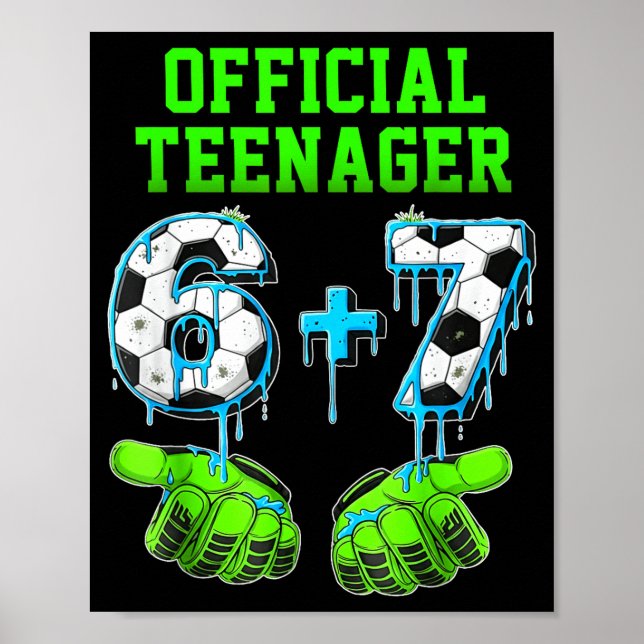 Póster Chico de 6+7 años adolescente cumpleaños divertido (Frente)