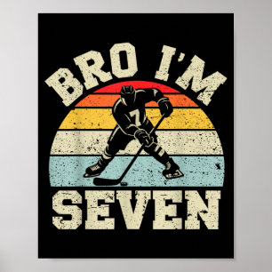 Póster Chico de 7 años cumpleaños hockey sobre hielo 7 añ