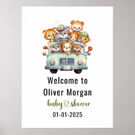 Póster Chico de animales salvajes de la jungla tropical B