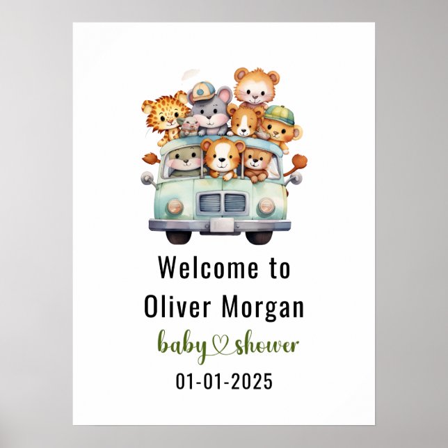 Póster Chico de animales salvajes de la jungla tropical B (Frente)