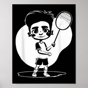Póster Chico de bádminton Deportes de raqueta Volante