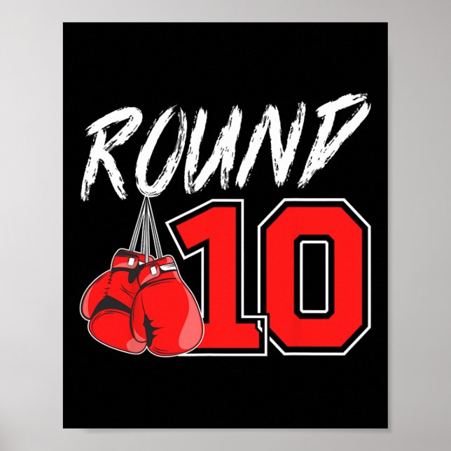 Póster Chico de boxeo cumpleaños 10 años boxeador cumplea (Frente)