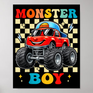 Póster Chico de camión monstruo familia coincidente camio