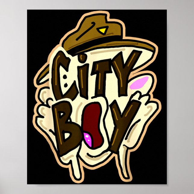 Póster Chico de ciudad meme  (Frente)
