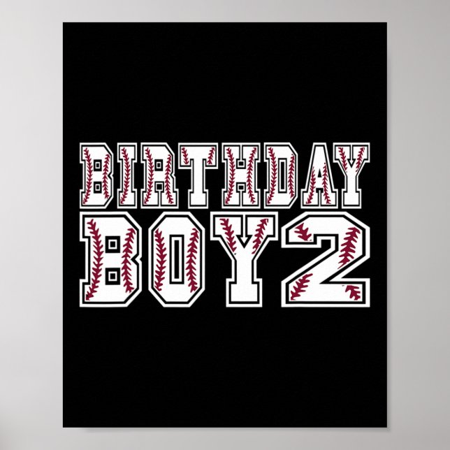 Póster Chico de cumpleaños 2 años Cumpleaños de 2 años Te (Frente)