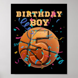 Póster Chico de cumpleaños 5 cinco años jugadores de Sket