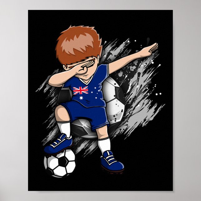 Póster Chico de fútbol haciendo Dabbing Jersey de Austral (Frente)