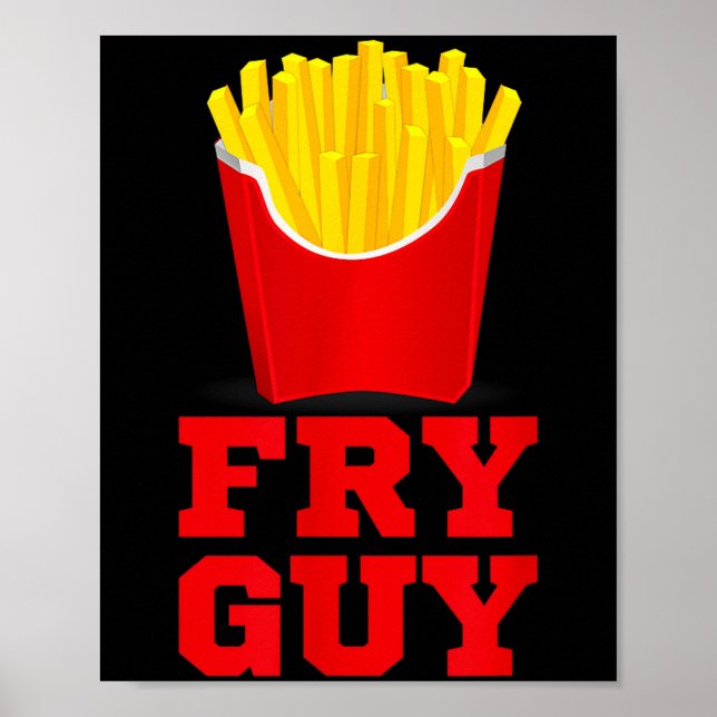 Póster Chico de las Papas Fritas Amante de la Comida Rápi (Frente)