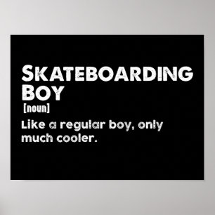 Póster Chico de monopatín divertida definición Skateboard