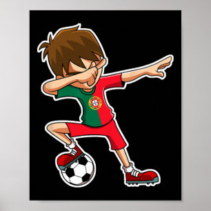 Póster Chico del fútbol haciendo dabbing camiseta de Port