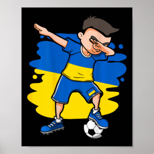 Póster Chico del fútbol haciendo dabbing Jersey de Ucrani