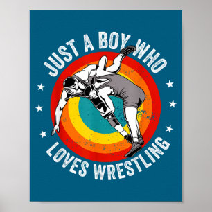 Póster Chico Divertido Ama la Lucha Libre Luchador Divert