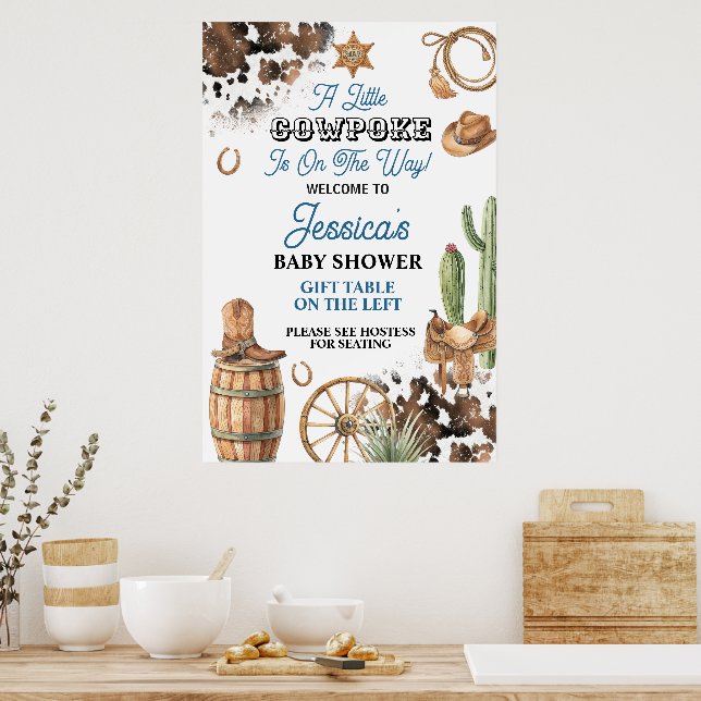 Póster Chico Ducha Infantil Tema Viejo Oeste (Cocina)