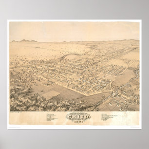 Póster Chico, mapa panorámico 1871 (0272A) del CA