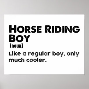 Póster Chico montando a caballo Definición divertida Jine