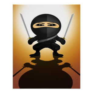 Póster Chico Ninja Anime Guerrero Katana Acción
