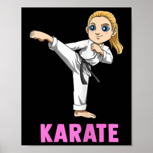 Póster Chico Pateando Y Golpeando - Chica De Karate Adora