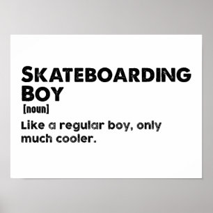 Póster Chico Patinando Definición Divertida Patinador