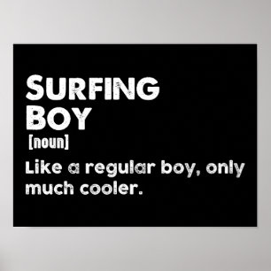 Póster Chico Surfista Definición Divertida Surfista