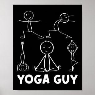 Póster Chico Yoga Tipo Ejercicio Figura de Palitos