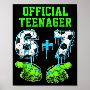 Póster Chicos de 6+7 años adolescente cumpleaños 13 diver