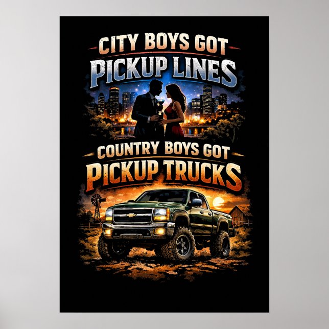 Póster Chicos de Campo Tienen Camionetas (Frente)