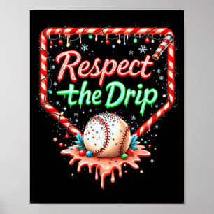 Póster Chicos de Drip de Béisbol Helado Navidad Jóvenes R
