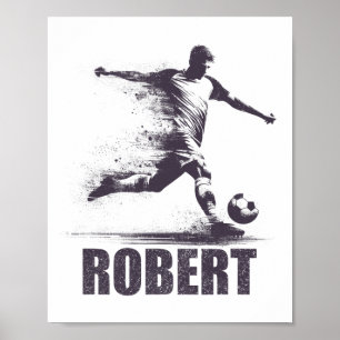 Póster Chicos de fútbol Robert Personalizado Primer Nombr