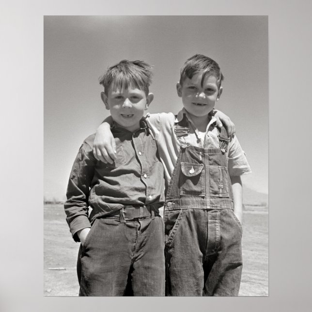 Póster Chicos de granja, 1936. Foto antigua (Frente)