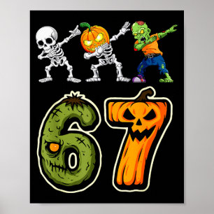 Póster Chicos de Halloween haciendo Dabbing Seis Siete 67