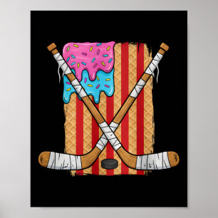 Póster Chicos de Hockey sobre Hielo con Helado Goteando B