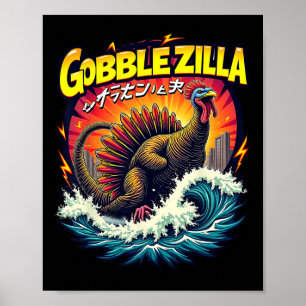 Póster Chicos Divertidos Día de Acción de Gracias Gobble 
