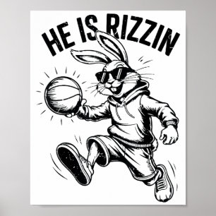 Póster Chicos Él Ha Resucitado Conejo Cara Sungles Balonc