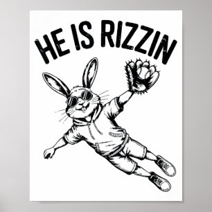 Póster Chicos Él Ha Resucitado Conejo Cara Sungles Béisbo