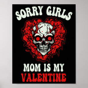 Póster Chicos Fantasma Rojo Corazón de Cráneo Lo Siento C