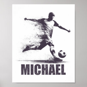 Póster Chicos Fútbol Michael Nombre Personalizado Primero