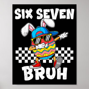 Póster Chicos Pascua Divertido Dabbing Bunny Bruh Seis Si