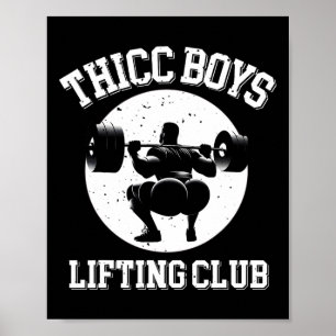 Póster Chicos Thicc Lifting Club Gracioso Gimnasio Mens S