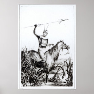 Póster Chief of the Charruas, engraved by C. Motte