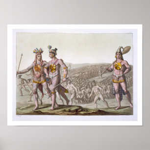 Póster Chief Outina, Enemy of Saturiba, Walks Among his F