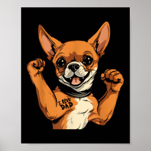 Póster Chihuahua Biceps Tattoo - Mascota de la raza de pe