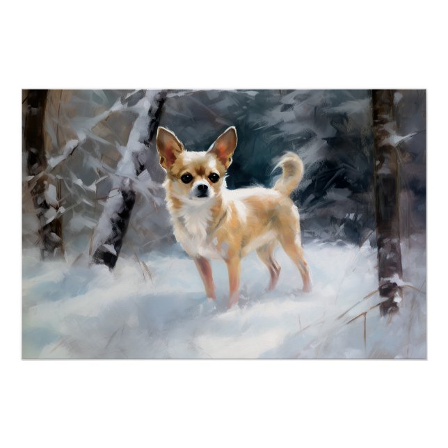 Póster Chihuahua Deja que nieve Navidad (Anverso)