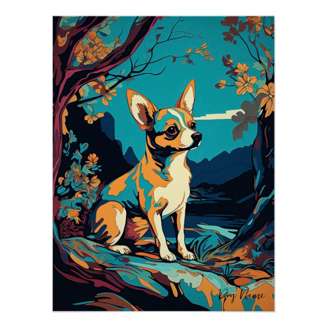 Póster Chihuahua Dog 002 - Bruno Pokopen (Anverso)