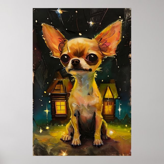 Póster Chihuahua es una pipa en un hogar acogedor (Frente)