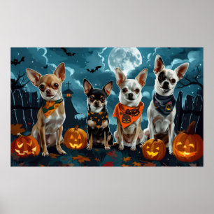 Póster Chihuahua Halloween Espeluznante