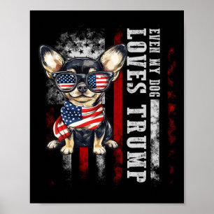 Póster Chihuahua Hasta a mi perro le encanta a Trump grac