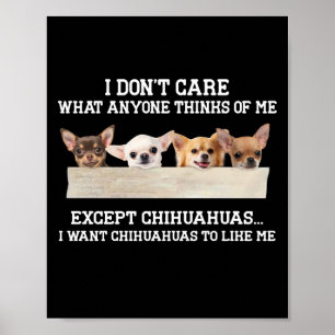 Póster Chihuahua No me importa lo que alguien piense de m