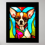 Póster Chihuahua Stained Glass Pop Art 3<br><div class="desc">Chihuahua,  Mancha,  Vidrio,  Pop, Art, 3</div>